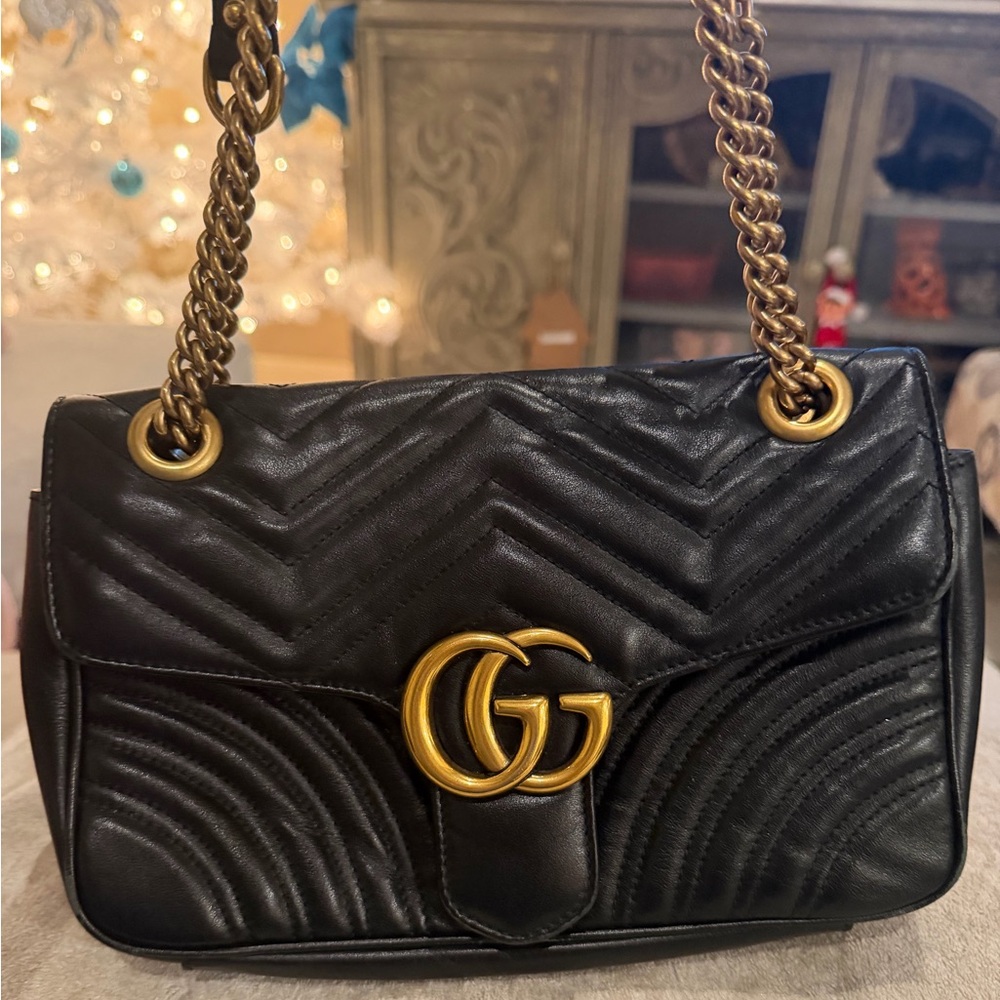 Authentic Black Gucci Marmont